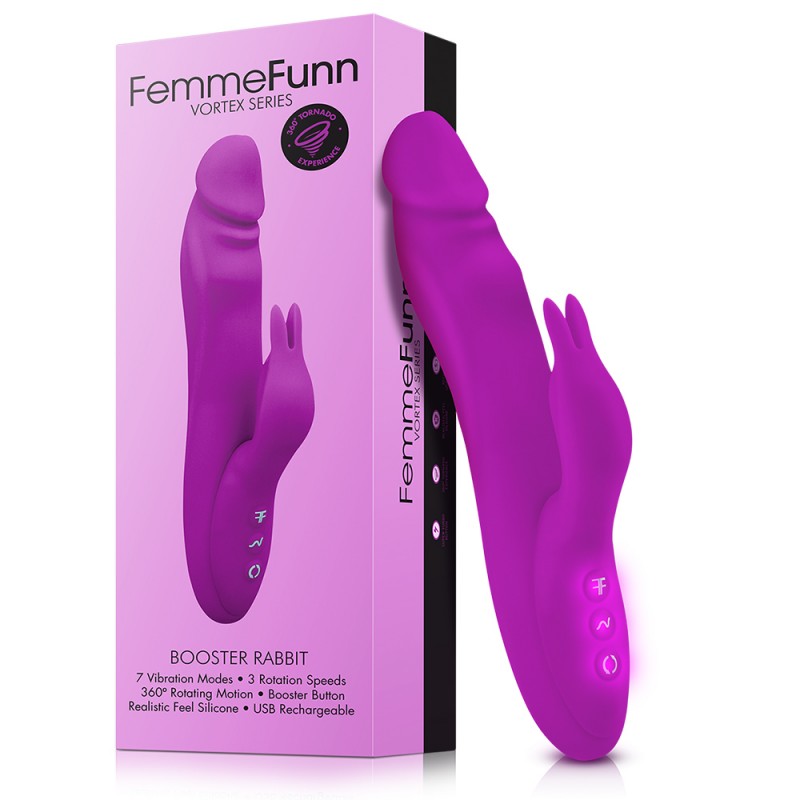 Femme Funn Booster Rabbit Wand Silicone Vibrator Purple